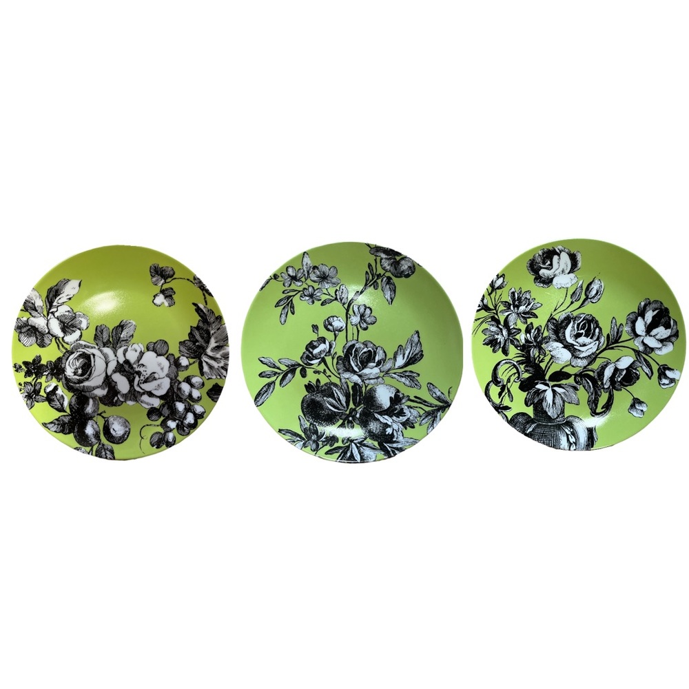 Set of 3 Glass Decorative Plates